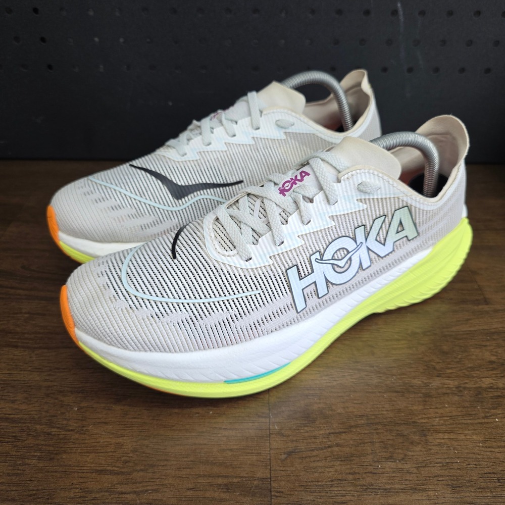 Hoka One Mach X 2 Running Shoes Mens 10D White Yellow 1155119 FCT